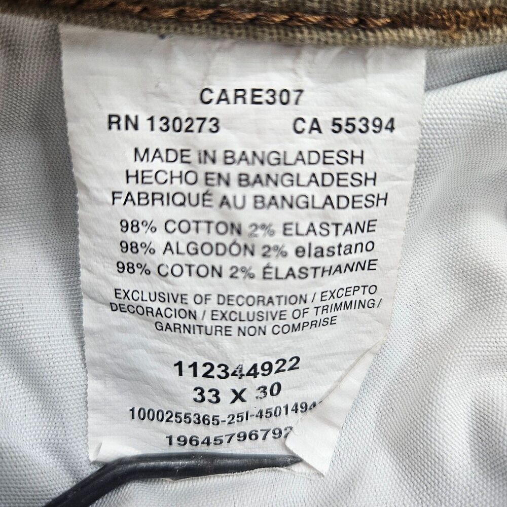 Wrangler Men's Regular Taper Cargo Pants Size 33x30 Khaki Cotton Blend Stretch - Picture 3 of 5